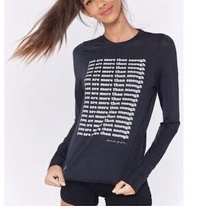 New Spiritual Gangster Active Long Sleeve Top XS Black $78